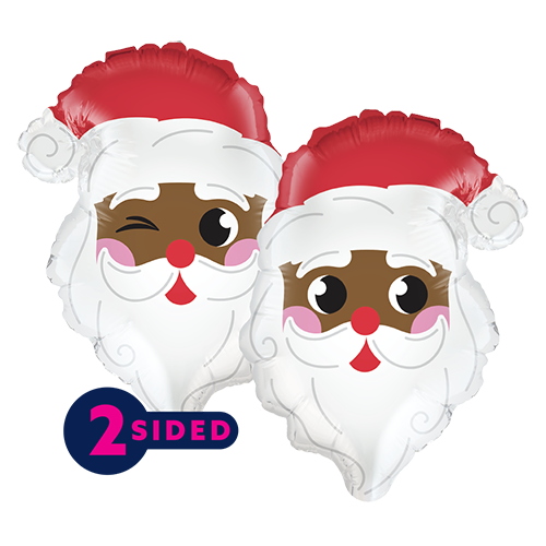 2 Alu 11" Air-fill Dark Skin Santa Head Shape - Prima