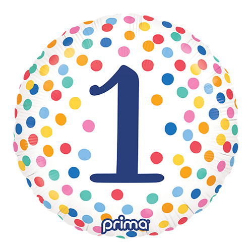 1 Alu 18" Rond Happy Birthday Colorful Confetti 1 - Prima