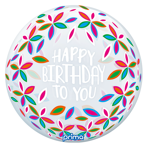1 Sphère TM 20" Happy Birthday Colorful Petals - Prima
