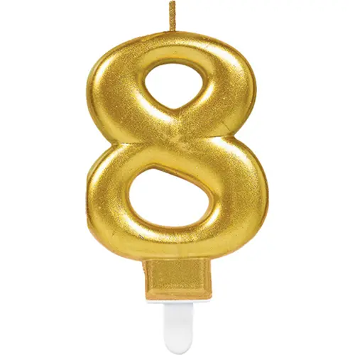 Bougie Chiffre 8 Or 9.3Cm *1 