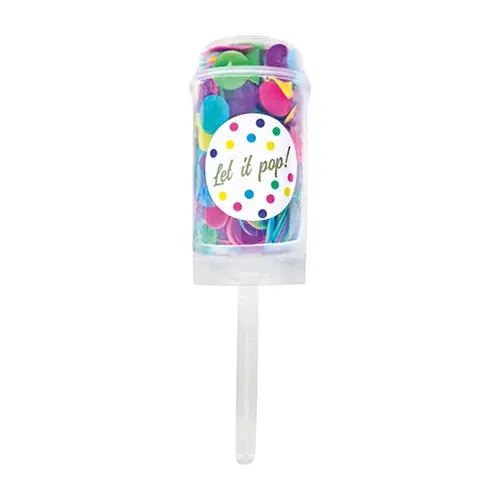 Popper Confettis Push Pop Papier Rond Assortis *1 