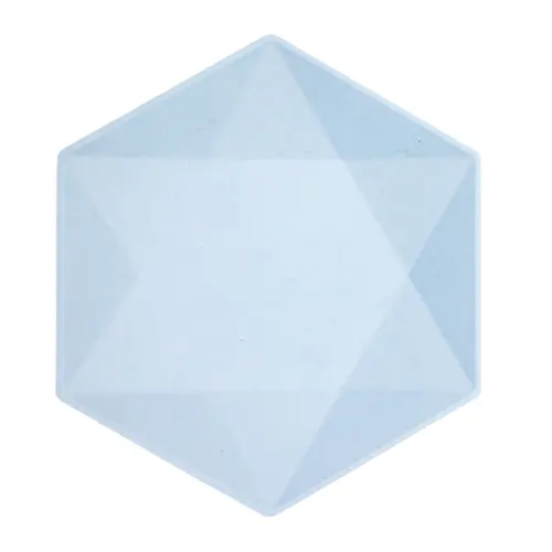 Lot de 6 Assiettes Hexagonales Décor Bleu 26cm