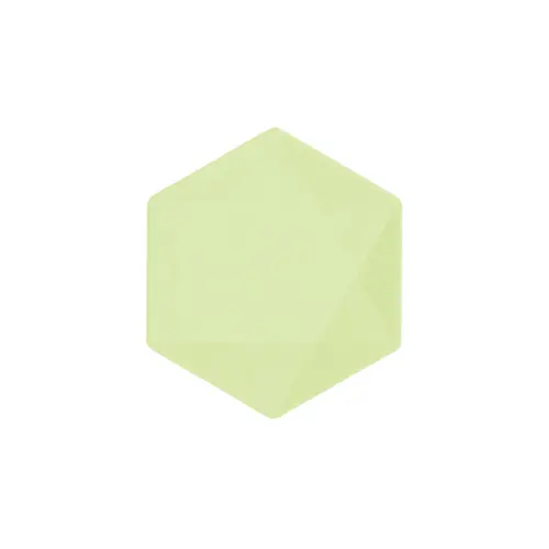 Lot de 6 Assiettes Hexagonales Décor Vert 15cm