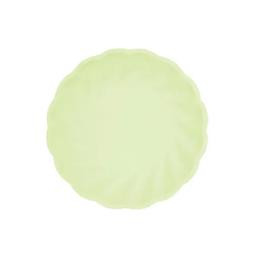 Lot de 6 Assiettes Rondes Décor Vert 18.8cm