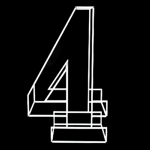 Cadre Chiffre Quatre (4) En Métal Blanc 1,2M – Borosino - FDS