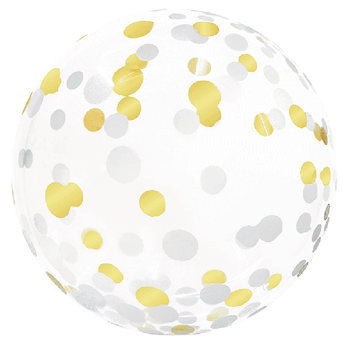 Confetti Bubble 18" Doré et Argent