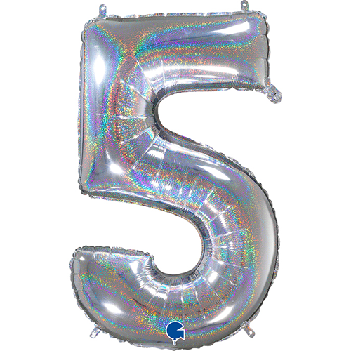 Chiffre '5' Glitter Holographic 26"  - Grabo