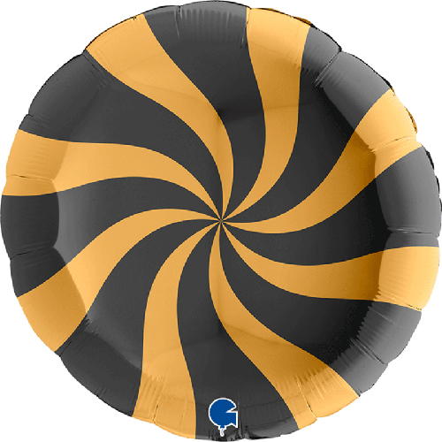 Rond Swirly Gold & Black 36" - Grabo - FDS