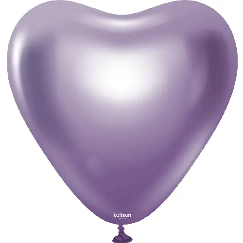 12"  Heart Mirror Violet Latex 25ct FDS - Kalisan