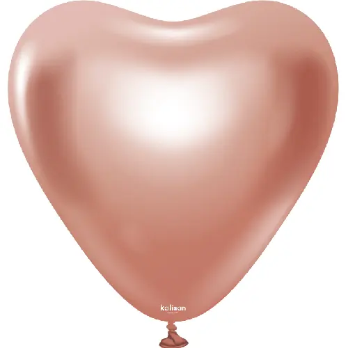 12"  Heart Mirror Rose Gold Latex 25ct FDS - Kalisan