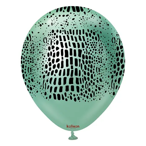 12"  Mirror Green Imprimé Safari Crocodile 25ct - Kalisan