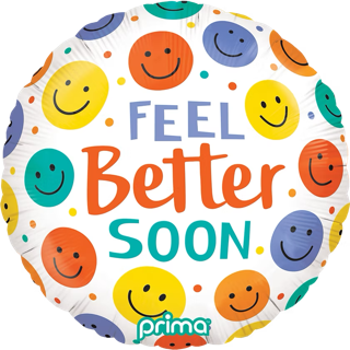 1 Alu 18" Feel Better Soon Smile Faces - Prima