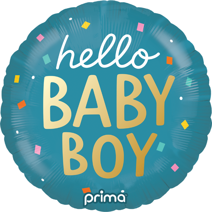 1 Alu 18" Hello Baby Boy Confetti- Prima