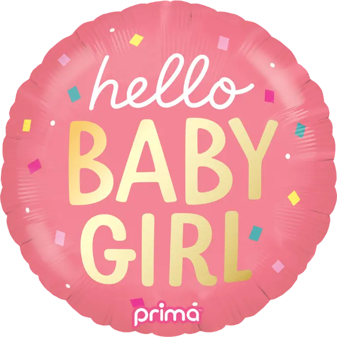 1 Alu 18" Hello Baby Girl Confetti - Prima