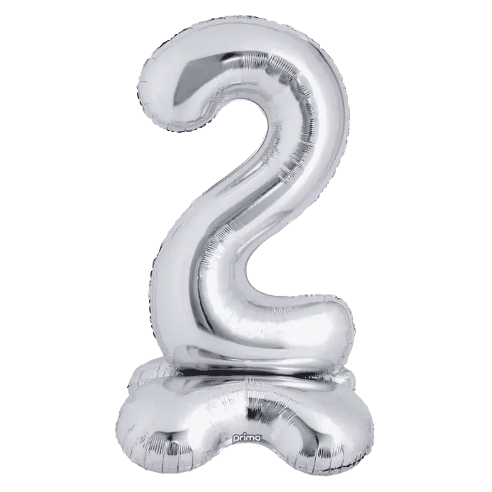 1 alu 40" Silver Standing number '2' - Prima