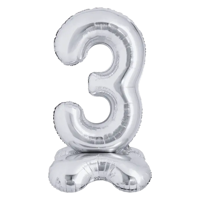 1 alu 40" Silver Standing Number '3' - Prima