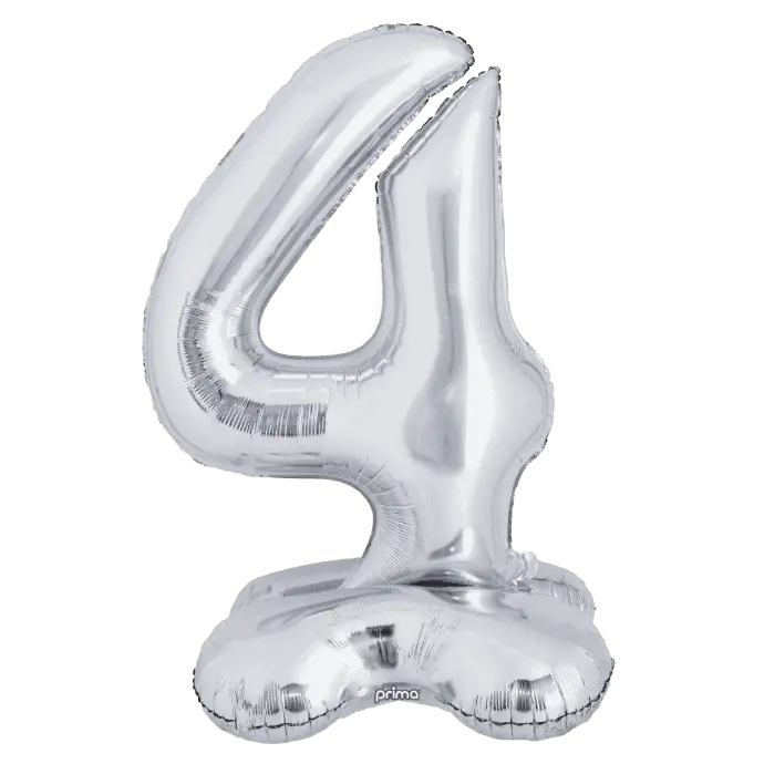 1 alu 40" Argent Standing Chiffre '4' - Prima