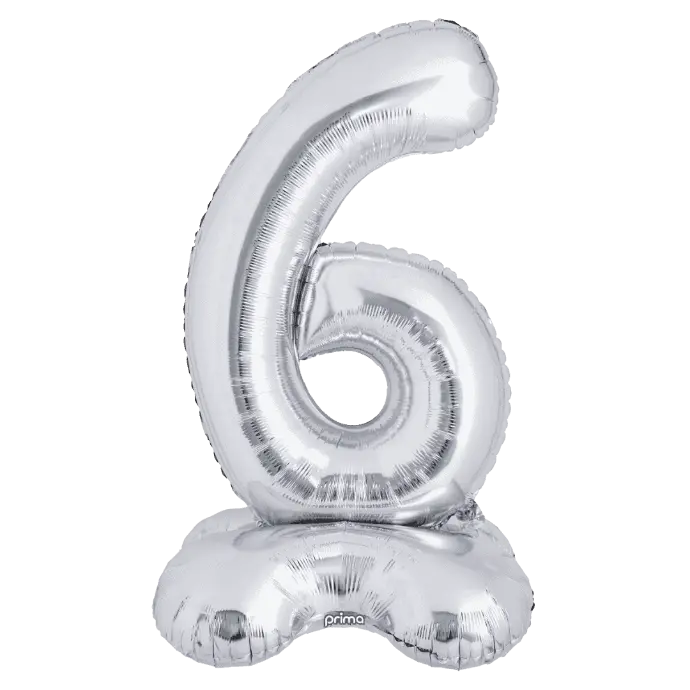 1 alu 40" Silver Standing Number '6' - Prima