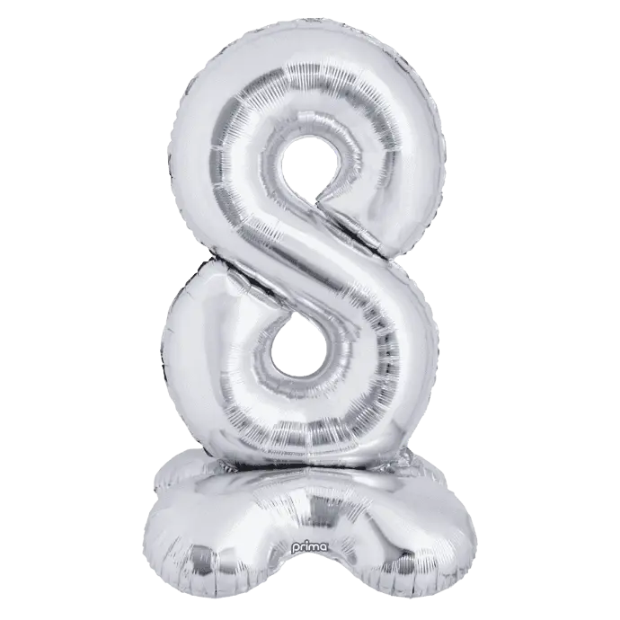 1 alu 40" Argent Standing Chiffre '8' - Prima