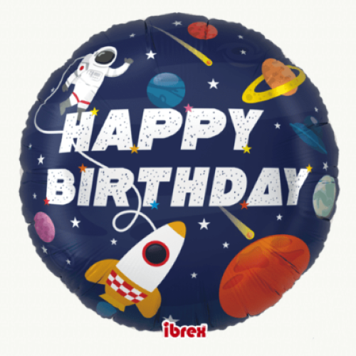 18" Alu Rond Happy Birthday Outer Space - Takarakosan  