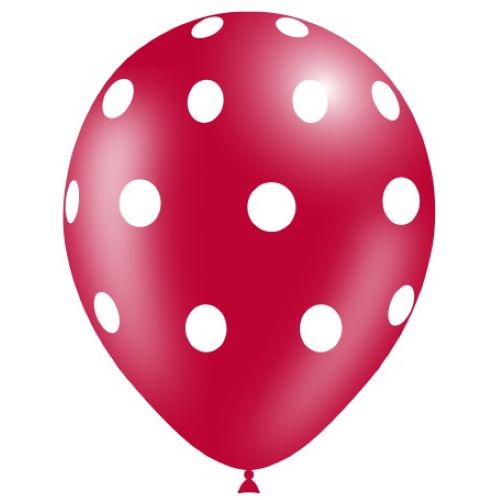 8 Ballons 12" Hg112 Rouge Pois Blanc – Balloonia