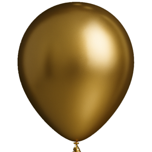 25 Ballons 13cm Miroir Or