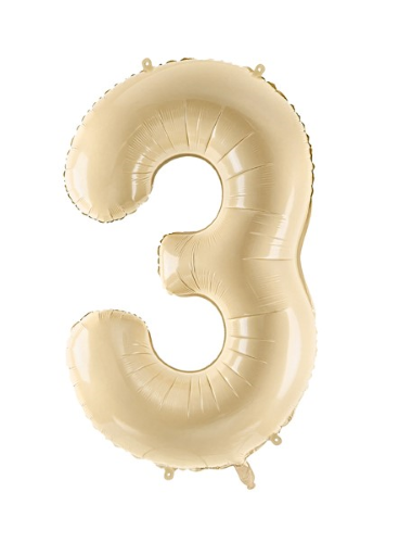 1 Alu Chiffre "3" Beige 28" ( 72cm ) 