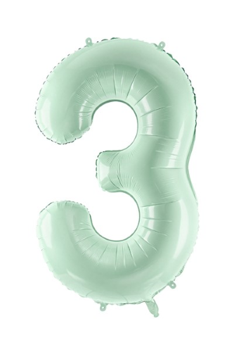 1 Alu Chiffre "3" vert 28" ( 72cm ) 