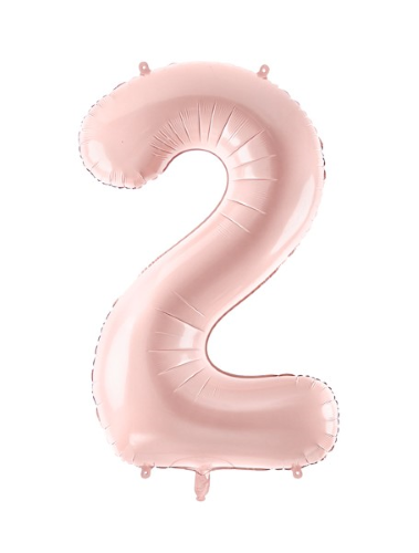 1 Alu Chiffre "2" Rose clair 28" ( 72cm ) 