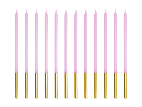 Lot De 12 Bougies Violet de 14cm 