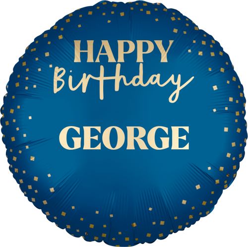 Alu à personnalisé Happy Birthday Bleu de 46cm