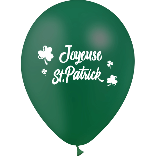 10 Ballons HG95 vert P39 Joyeuse St Patrick  1 Face – Balloonia FDS