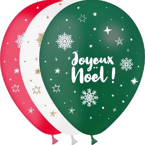 [U45012AST] Ballons Joyeux Noël Assortiment - Balloonia