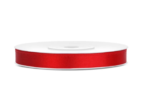 Bolduc satin rouge de 6mm