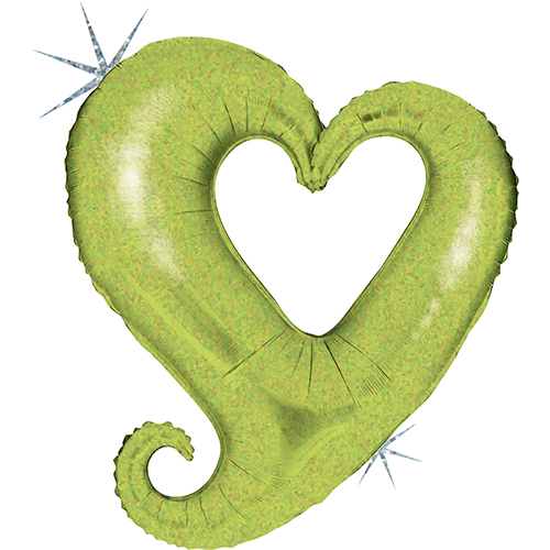 [G35034H-P] Chaine de Coeurs Holo Lime - Grabo