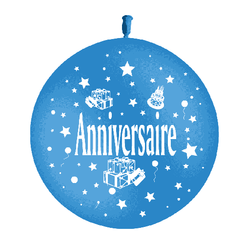 [T3-101P34] Ballons Geant Anniversaire Cadeaux Bleu P34 Sens Air - Balloonia