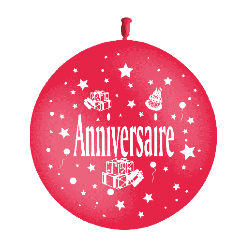 [T3-101P25] Ballons Geant Anniversaire Cadeaux Rouge P25 Sens Air - Balloonia