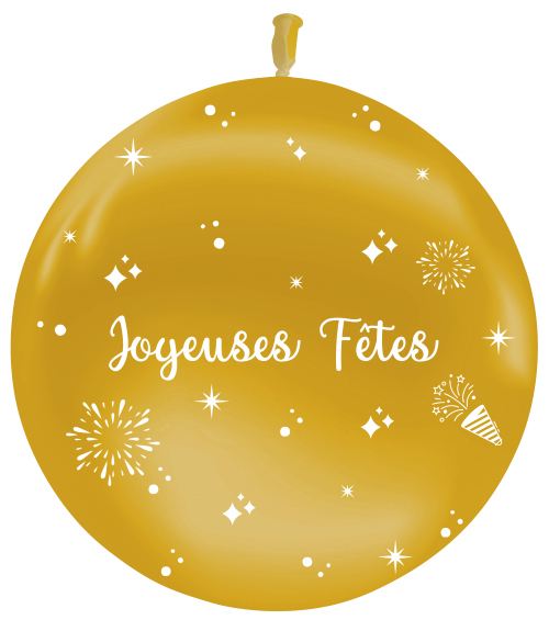 [T3-07M94] Géant Joyeuses Fêtes Metal Or M94 Sens Air