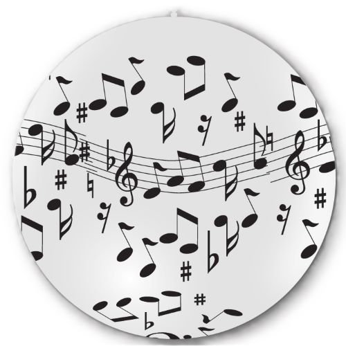 Ballons Geant Note de musique P20 imp noir Sens Air - Balloonia