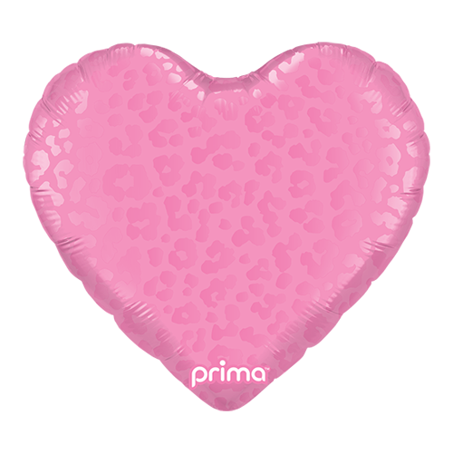 [PD-0078-18] Heart Dark Pink Matte & Shiny Leopard Print - Prima