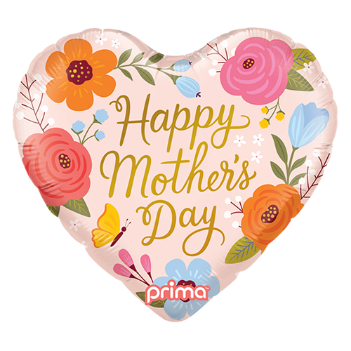 Heart Happy Mother's Day Trendy Flowers & Butterfly - Prima