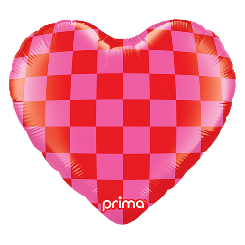 [PD-0077-18] Heart Red & Pink Checker - Prima
