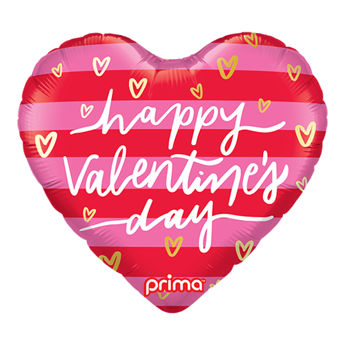 [PF-0079-18] Heart Valentine Pink & Red Stripes - Prima