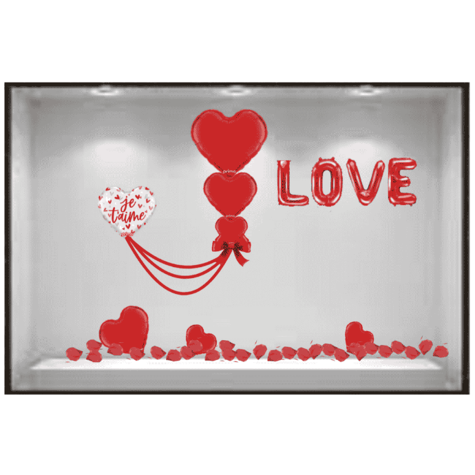 Kit vitrine st Valentin - Love flottant