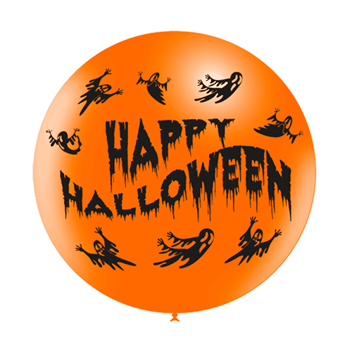 [3FTP2436] Ballons Orange Happy Halloween - Balloonia