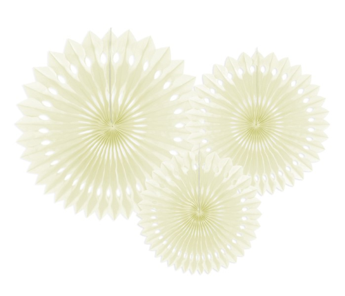 [RPB1-079J] Lot de 3 Rosettes décorative Crème