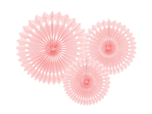 Lot de 3 Rosettes décorative Rose - Party Deco
