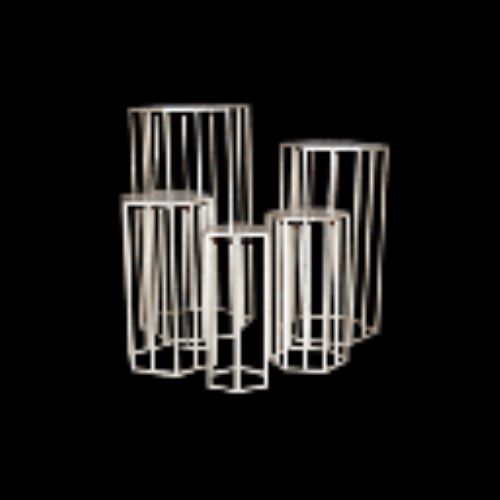 [B484W4] Lot de 3 Table Dessertes Cylindrique Vide Blanche - Borosino