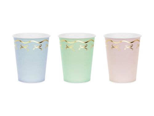 Lot De 6 Verres 220 ml Vert, Bleu et Rose ( Carton ) - Party Deco