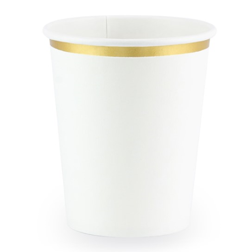 [KPP30-008-EU1] Lot De 6 Verres 260 ml Blanc ( Carton ) - Party Deco